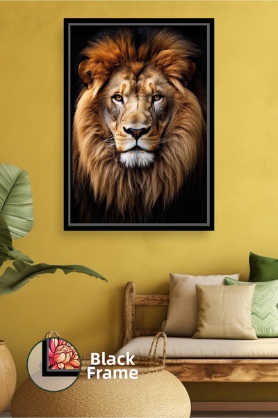KOSS Dijital Pictură cu leu, leu mare, ornament de perete cu animale, decorar...