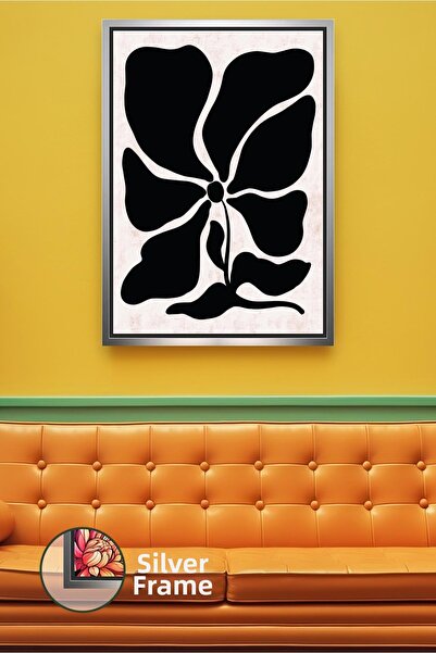 KOSS Dijital Pictură pe pânză înrămată în stil modern, retro, cu model de flo...