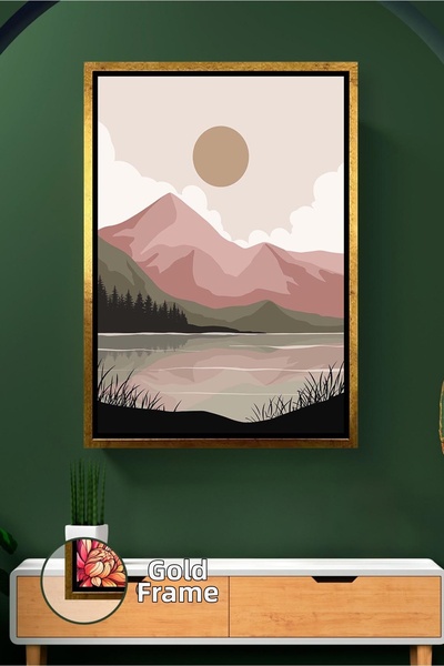 KOSS Dijital Pictură murală în culori pastel cu tematică naturală cu vedere l...