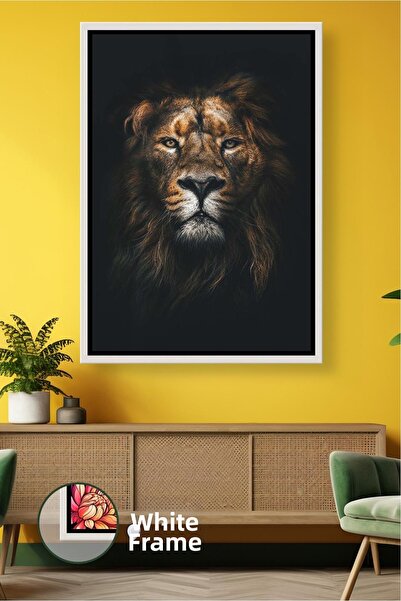 KOSS Dijital Μαύρο φόντο Πορτρέτο λιονταριού Εικόνα με λεπτομέρειες ζωγραφική...