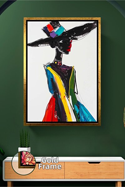 KOSS Dijital Αφρικανική γυναίκα σε σκιά με πολύχρωμο φόρεμα και καπέλο, μοντέ...