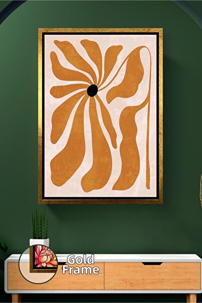 KOSS Dijital Pictură retro boemă cu model de flori galbene muștar, pictură pe...