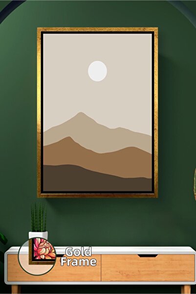 KOSS Dijital Artă boemă, pictură pe pânză înrămată cu peisaj de munte, în ton...