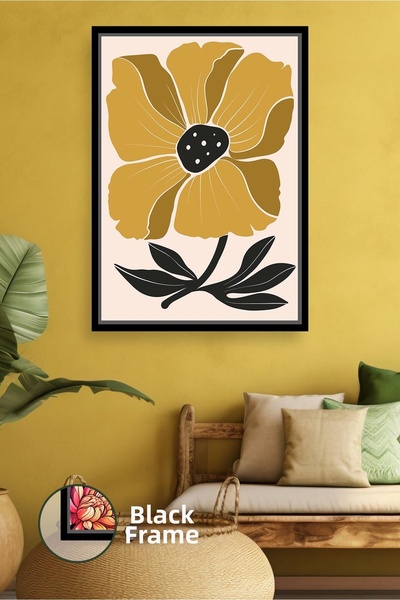 KOSS Dijital Model de flori galbene în stil boho, tonuri calde, decor botanic...