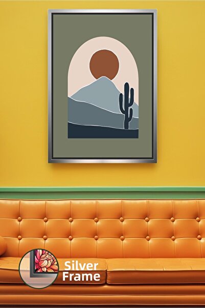 KOSS Dijital Pictură de perete în stil boho, peisaj de deșert, pictură abstra...