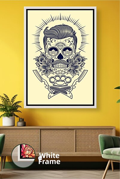 KOSS Dijital Pictură pe pânză înrămată pentru salonul de frizerie, cu detaliu...