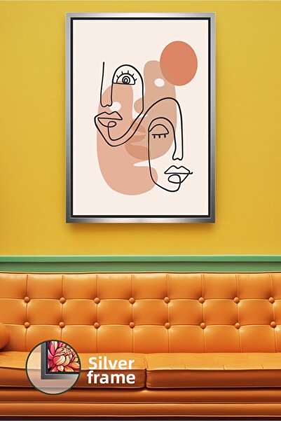 KOSS Dijital Αφηρημένη ζωγραφική σε στυλ Boho με ρίγες σε φυσικούς τόνους Μον...