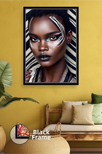 KOSS Dijital Portret de femeie cu model liniar, accesoriu modern de perete pe...