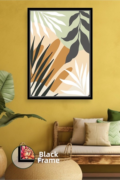 KOSS Dijital Decor de perete natural simplu în stil boho, cu model de frunze,...