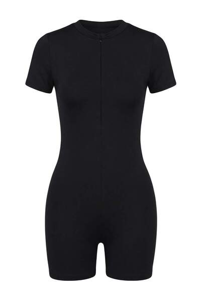 Trendyol Collection Black*001 Plain Round Zipper Diving/Scuba Short Swimsuit