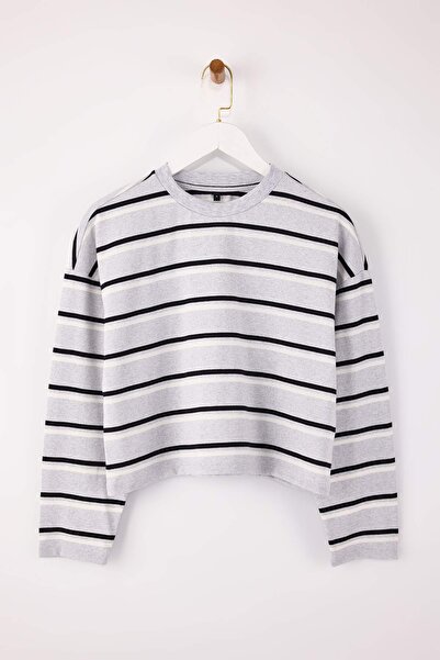 Trendyol Collection Gray Knitted T-Shirt Twoss26Ts00019