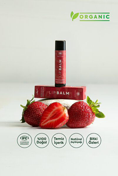 Gaia Oliva Çilek Aromalı Organik Nemlendirici Dudak Balmı 5 gr