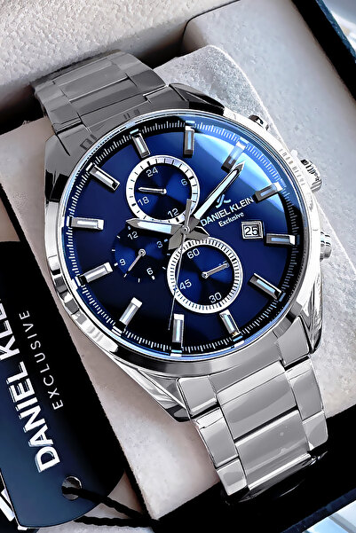 Daniel Klein Full Aktif Erkek Kol Saati 3 Atm Su Geçirmez Gümüş Renk Çelik Ko...