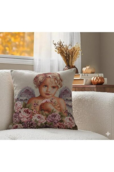 Believe Husă de pernă decorativă EROS JACQUARD, țesătură, cu îngeră, 45*45