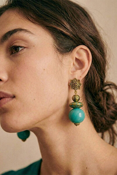 lumosart Renkli Boncuklu Seramik El Yapımı Küpe