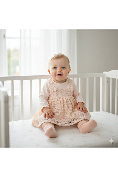Miniday Baby Kız Bebek Mevlütlük Elbisesi Bandanalı