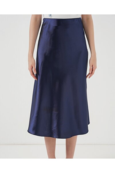 Modamorfo 15806 Satin Skirt - Navy Blue