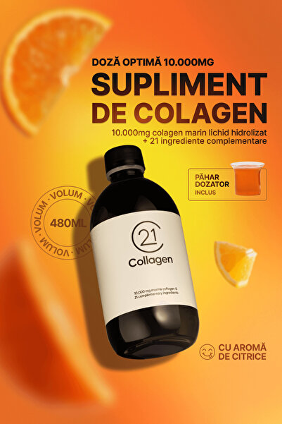 21Collagen - Colagen Marin Lichid Hidrolizat 480ml – 10000mg
