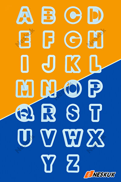 Neskuk 4cm Letter Cookie Mold Shaper Cookie Cutter Set Sugar Dough Mold / 26 ...