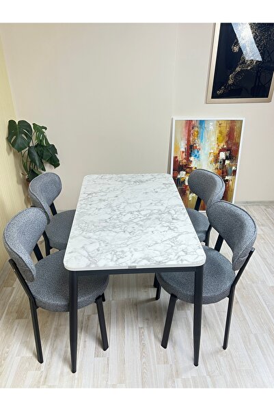 DİLETTO 70x110 YEMEK MASA TAKIMI MUTFAK MASASI 4 KİŞİLİK MASA SANDALYE TAKIMI...