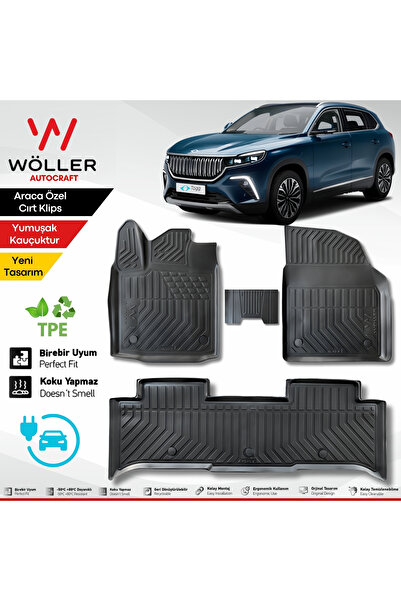 wöller Togg T10X Paspas 2023 2026 Arası Uyumlu 3d Havuzlu Paspas