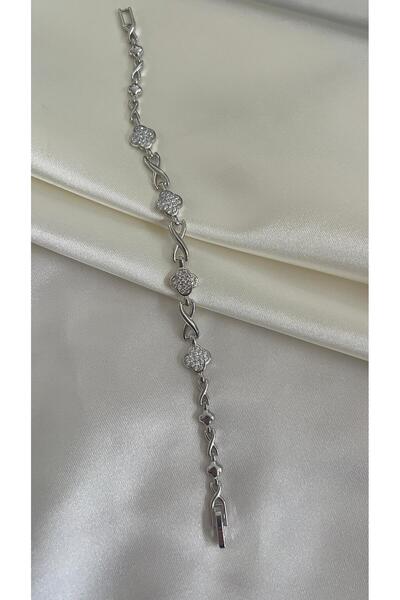 Goche سوار فولاذي عالي الجودة مطلي بالزركون على شكل رمز اللانهاية والبرسيم