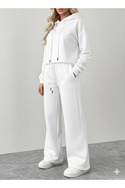 NİCE Women's Oversized Baggy Tracksuit Set |   Winter Thick Inner Layer 3 Thread Sha Fleece-Lined Ol Leggings Bottom Top Set