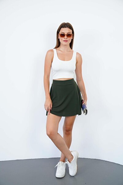 penyebizden Şort Etek-Haki