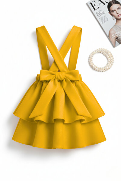 Parla Kids Κοριτσίστικο φόρεμα Helen με κίτρινο λουράκι και διπλό κορδόνι