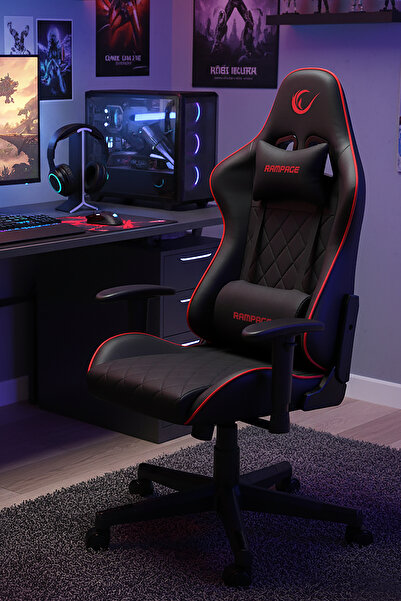 Rampage KL-R16 Drape Üst Seviye Terletmez Kumaş Gaming Oyuncu Koltuğu Siyah