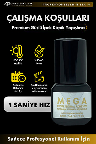 Genel Markalar MEGA X Yüksek Elastikiyetli İpek Kirpik Yapıştırıcı – Profesyonel Kullanım