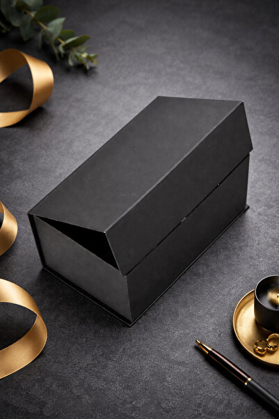 MAY BOX siyah kutu mıknatıslı mukavva kutu yük13xcm gen27 xuz16cm