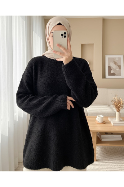 HİJABAYA Round Neck Casual Soft Knit Sweater