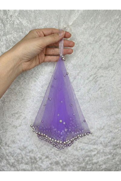 SırmalıHome Kına Geceleri İçin Özel Boncuk Şeritli LİLA Gelin Halay Mendili B...