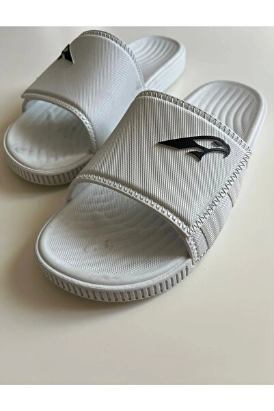 GEZER Erkek Kaymaz Terlik Balkon Plaj Havuz Islak Zemin Terliği Kartal Beyaz