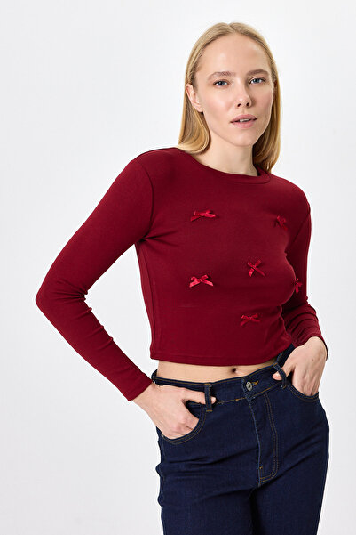 Rays 8264A Crew Neck Ribboned Badi Burgundy