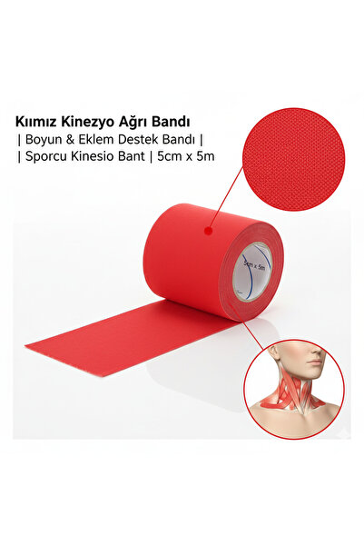 FTRMALZEMECİM Red Kinesio Pain Tape |   Neck & Joint Support Band |   Athlete...