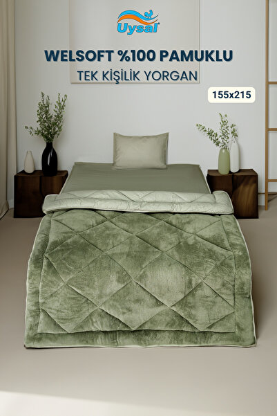 UYSAL WELSOFT AKFİL TEK KİŞİLİK YORGAN YEŞİL 155x215