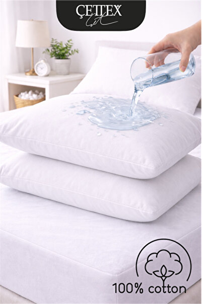 ÇETTEX Pachet de 2 saltele de pernă 100% bumbac rezistente la lichide