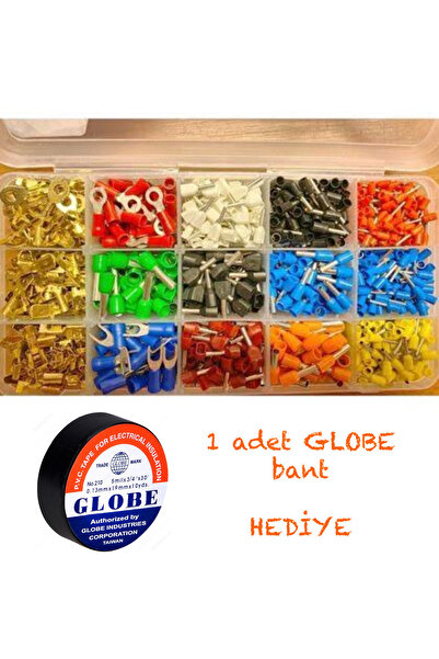 Mas Maasco 800 Parça Pabuc, Yüksük, Çatal, Dışı Terminal Kablo Ucu Seti - 1 ad globe bant hediye