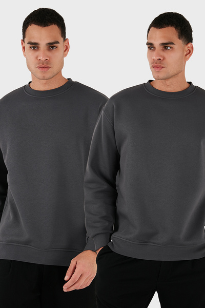 Buratti سترة رياضية للرجال بياقة دائرية وتصميم مموج، عبوة من قطعتين، موديل SW...