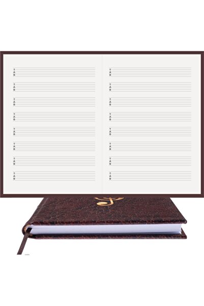 BİDEFTER Guitar Note Book - with Tab Key - 100% Handmade, Hand Stitched, 2026 Collection – Articulated Bound – A/5