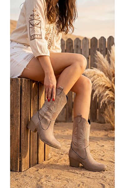 Riccon Rhifthil Kadın Çizme 00125001 Vizon Süet