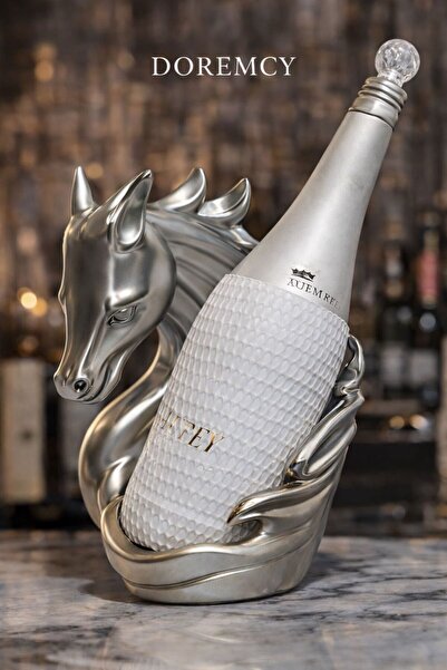 Doremcy Dekotif At Figürlü Şişelik Şaraplık Gümüş