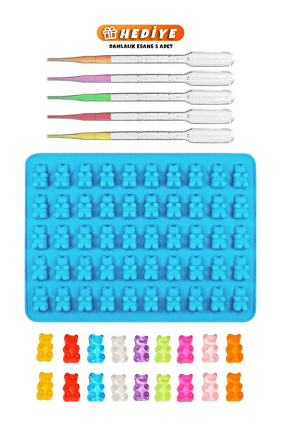 Getshopmini Epoksi Çoklu Jelibon Kalıbı Haribo Kalıbı Silikon 1.8x1cm