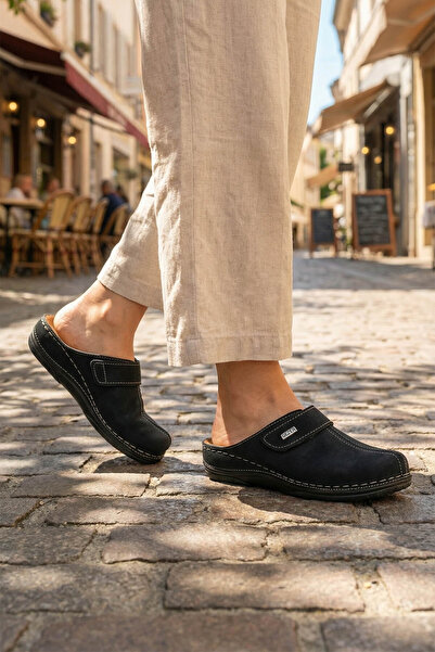 GEZER FEICHTINGEN Talpă interioară de vară pentru femei, din piele naturală, cu velcro, talpă confortabilă, zilnică