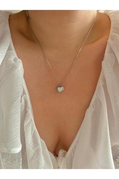 sirius jewelry 316L Çelik Silver Minimal Kalp Kolye