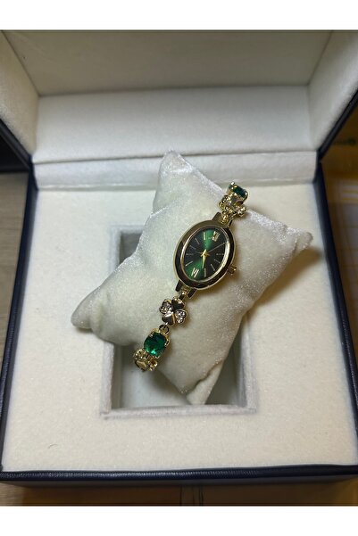 chaoyada Çiçek Taş Yuvarlak Kasa Vintage Saat Hediye Kutusunda