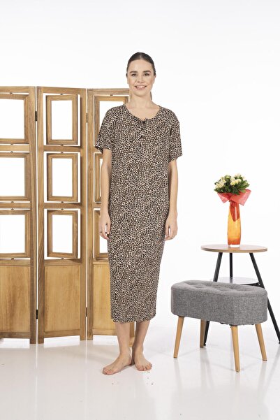 Estiva 23239-5 Casual φόρεμα με μισό μανίκι με μοτίβο Lycra Viscose