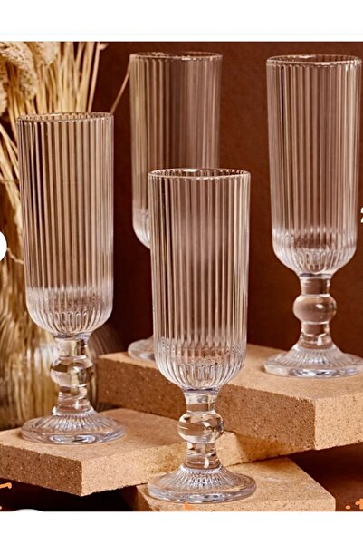 ORTAKÖY CENNETİ 4 قطع من أكواب الكريستال لتقديم الكوكتيل والقهوة الباردة والم...